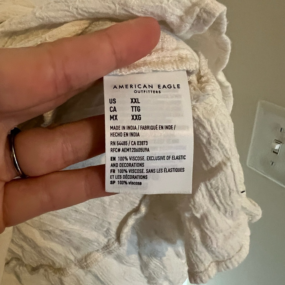 American Eagle Outfitters Cream Boho Blouse - Picture 5 of 7